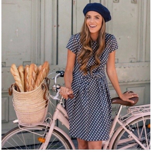 NWT Gal Meets Glam Collection Amy Polka Dot Fit Flare Dress Sz 8 Wedding Guest - Picture 1 of 16